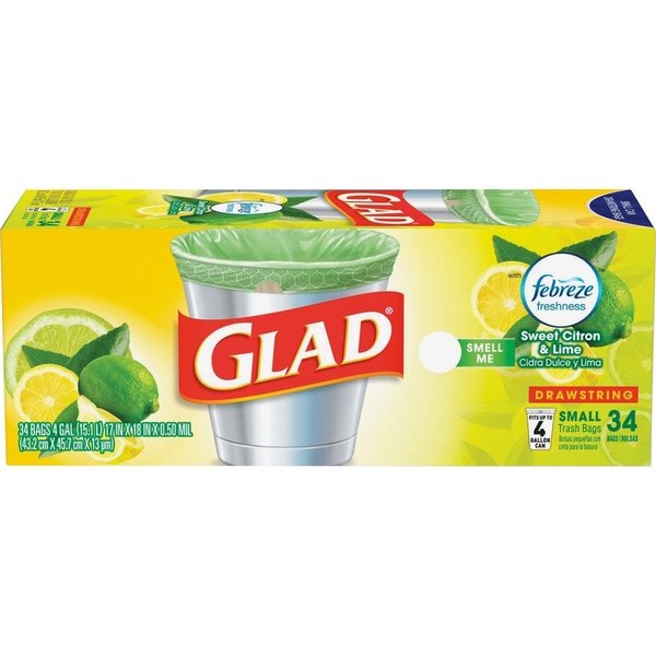 Glad 4 gal Trash Bags, 0.78 mm, Green CLO79120